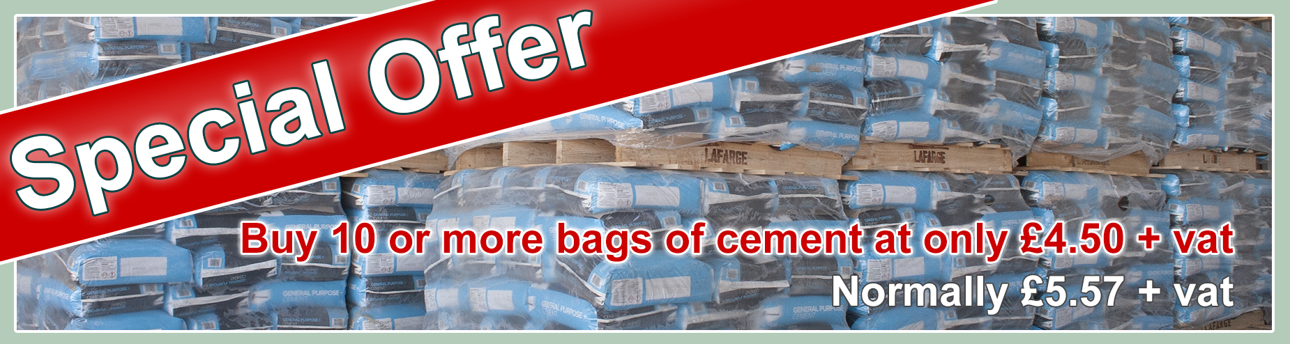 Special Offer on bulk purchases of bagged cement